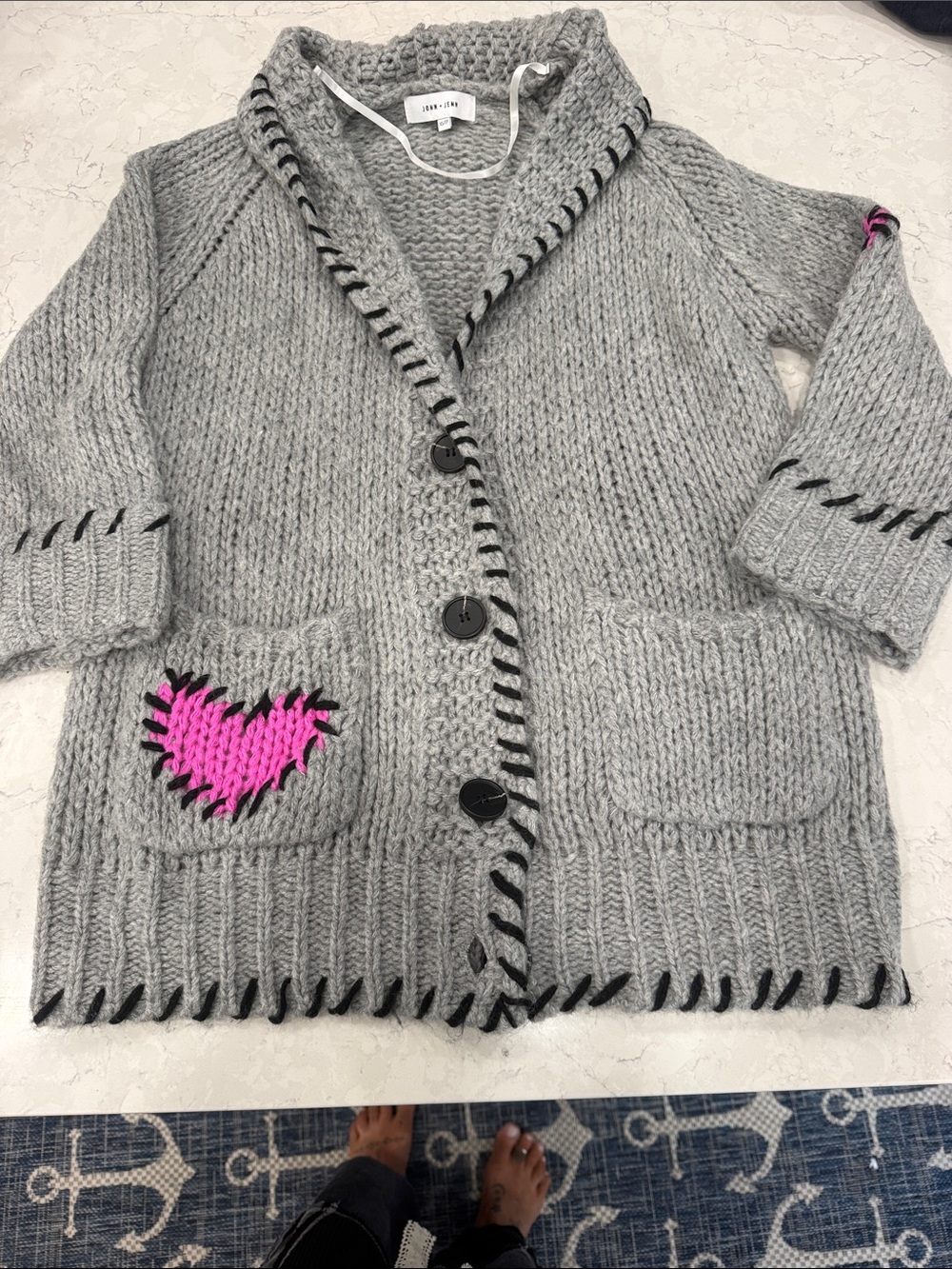 John and Jenn cardigan heart sweater